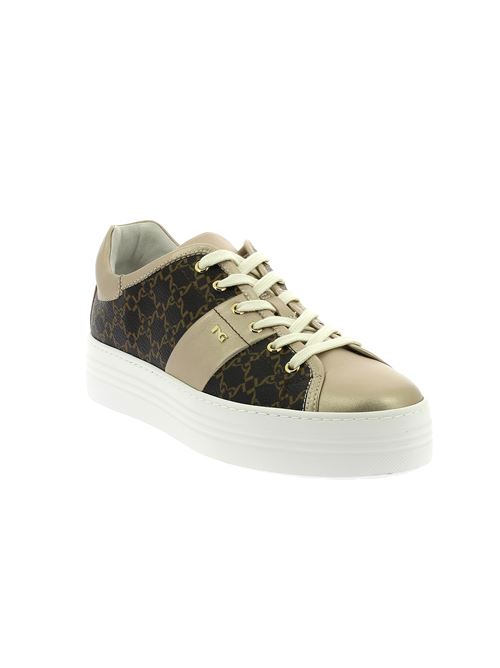 sneakers da donna in pelle platino ee ecopelle testa di moro NERO GIARDINI | E409957D675